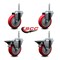 Service Caster 4 Inch Red Polyurethane Wheel Swivel 34 Inch Threaded Stem Caster Set 2 Brakes SCC SCC-TS20S414-PPUB-RED-34212-2-PLB-2 - alternate 2